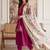 Women Floral Regular Thread Work Kurta with Trousers & With Dupatta