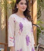 Women Floral Printed Regular Pure Cotton Kurta with Palazzos