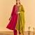 Gajri embroidered vichitra silk flared salwar suit set with vichitra silk dupatta
