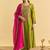 Liril embroidered vichitra silk flared salwar suit set with vichitra silk dupatta