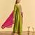 Liril embroidered vichitra silk flared salwar suit set with vichitra silk dupatta