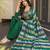 Bottle green printed & embroidered viscose silk patiala salwar suit set with dupatta