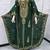 Royal Emerald Green Moroccan Kaftan Dress with Heavy Gold Embroidery & Elegant