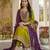 Liril embroidered vichitra silk anarkali salwar suit set with printed dupatta