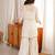 White embroidered viscose zari kurta set with real kutch mirror work & sharara