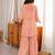 Peach embroidered viscose zari kurta set with real kutch mirror work & sharara