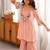 Peach embroidered viscose zari kurta set with real kutch mirror work & sharara