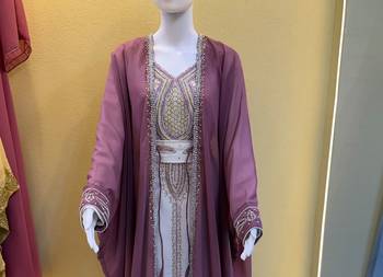 Luxury Mauve Moroccan Kaftan with Intricate Embroidery – Elegant Traditional 2-Piece Formal Dress 2