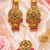 Golden Leaf Dangler Jhumka Tikka Set