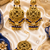 Golden leaf jhumka maang tikka set