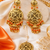 Golden leaf jhumka royale tikka set