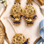 Golden leaf jhumka maang tikka set
