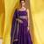 Purple embroidered vichitra silk flared salwar suit set with dupatta