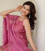 Pink Women Floral Printed Cotton Kurta with Trousers & Dupatta