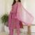 Pink Women Floral Printed Cotton Kurta with Trousers & Dupatta