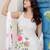White Floral Printed Shoulder Strap Cotton Kurta with Pyjamas & Dupatta