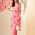 Pink Floral Printed Regular Phulkari Cotton Kurta ,Trousers & Dupatta