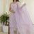 Lavender Women Floral Printed Cotton Kurta with Pyjama & Dupatta