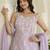 Lavender Women Floral Printed Cotton Kurta with Pyjama & Dupatta
