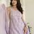 Lavender Women Floral Printed Cotton Kurta with Pyjama & Dupatta