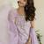 Lavender Women Floral Printed Cotton Kurta with Pyjama & Dupatta