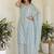 Grey Women Floral Printed Cotton Kurta with Trousers & Dupatta
