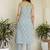 Grey Women Floral Printed Cotton Kurta with Trousers & Dupatta
