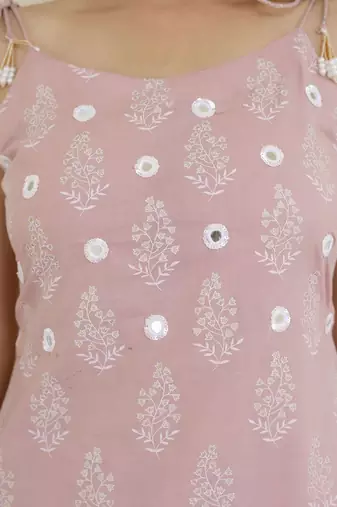 Pink Women Floral Printed Cotton Kurta with Pyjama & Dupatta