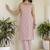 Pink Women Floral Printed Cotton Kurta with Pyjama & Dupatta