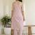 Pink Women Floral Printed Cotton Kurta with Pyjama & Dupatta