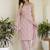 Pink Women Floral Printed Cotton Kurta with Pyjama & Dupatta