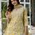 Yellow Women Floral Printed Cotton Kurta with Trousers & Dupatta
