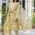Yellow Women Floral Printed Cotton Kurta with Trousers & Dupatta