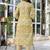 Yellow Women Floral Printed Cotton Kurta with Trousers & Dupatta