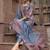 Grey Pink Floral Printed Beads Stones Kurta Trouser Set With Dupatta