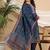 Blue Bandhani Printed Sequinned Kurta with Trousers & Dupatta Set