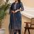 Blue Bandhani Printed Sequinned Kurta with Trousers & Dupatta Set