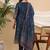 Blue Bandhani Printed Sequinned Kurta with Trousers & Dupatta Set
