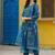 Blue Women Ethnic Motifs Printed Kurta with Trousers & Dupatta Cotton Set