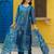 Blue Women Ethnic Motifs Printed Kurta with Trousers & Dupatta Cotton Set