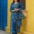 Blue Women Ethnic Motifs Printed Kurta with Trousers & Dupatta Cotton Set