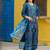 Blue Women Ethnic Motifs Printed Kurta with Trousers & Dupatta Cotton Set
