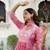 Pink Women Floral Embroidered Thread Work Anarkali Cotton Kurta Trousers & With Dupatta