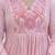 Baby Pink Women Floral Embroidered Anarkali Cotton Kurta with Trousers & Dupatta