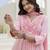 Baby Pink Women Floral Embroidered Anarkali Cotton Kurta with Trousers & Dupatta