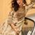 Off White Ethnic Motifs Printed Round Neck Silk Blend Straight Kurta With Trousers & Dupatta
