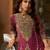 Rani Pink Ethnic Motifs Embroidered Regular Thread Work Silk Blend  Kurta with Trousers & With Dupatta
