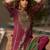 Rani Pink Ethnic Motifs Embroidered Regular Thread Work Silk Blend  Kurta with Trousers & With Dupatta