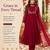 Women's maroon georgette embroidered kurta set with pant and dupatta