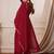 Women's maroon georgette embroidered kurta set with pant and dupatta